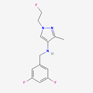 molecular formula C13H14F3N3 B11744681 N-[(3,5-difluorophenyl)methyl]-1-(2-fluoroethyl)-3-methyl-1H-pyrazol-4-amine 