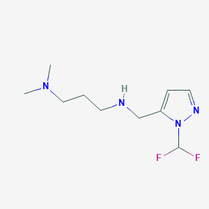 molecular formula C10H18F2N4 B11744692 {[1-(difluoromethyl)-1H-pyrazol-5-yl]methyl}[3-(dimethylamino)propyl]amine 