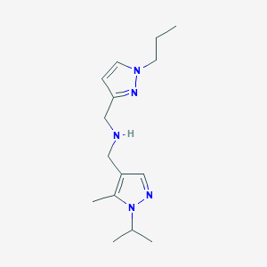 {[5-methyl-1-(propan-2-yl)-1H-pyrazol-4-yl]methyl}[(1-propyl-1H-pyrazol-3-yl)methyl]amine