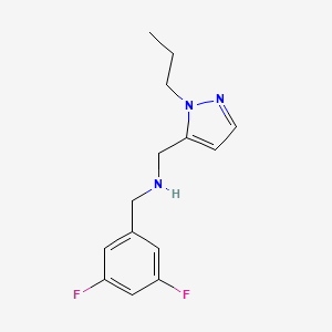 molecular formula C14H17F2N3 B11744784 [(3,5-difluorophenyl)methyl][(1-propyl-1H-pyrazol-5-yl)methyl]amine 