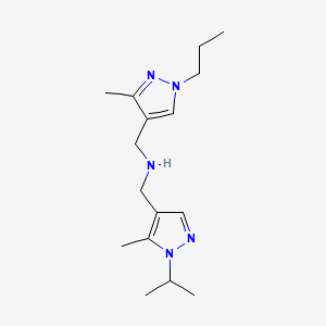 {[5-methyl-1-(propan-2-yl)-1H-pyrazol-4-yl]methyl}[(3-methyl-1-propyl-1H-pyrazol-4-yl)methyl]amine