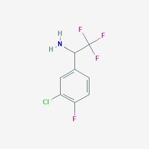 molecular formula C8H6ClF4N B11744807 1-(3-Chloro-4-fluorophenyl)-2,2,2-trifluoroethan-1-amine 