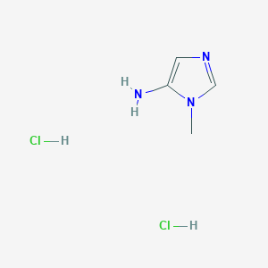 molecular formula C4H9Cl2N3 B11744816 1-Methyl-1H-imidazol-5-amine dihydrochloride 