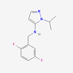 molecular formula C13H15F2N3 B11744826 N-[(2,5-difluorophenyl)methyl]-1-(propan-2-yl)-1H-pyrazol-5-amine 