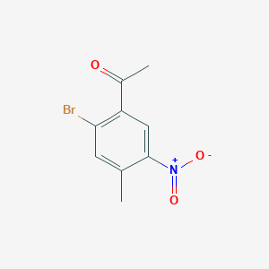 molecular formula C9H8BrNO3 B11744829 1-(2-Bromo-4-methyl-5-nitrophenyl)ethanone CAS No. 134365-29-0