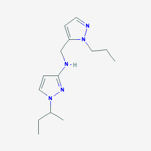 molecular formula C14H23N5 B11744853 1-(butan-2-yl)-N-[(1-propyl-1H-pyrazol-5-yl)methyl]-1H-pyrazol-3-amine 