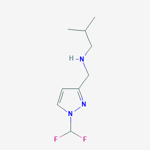 molecular formula C9H15F2N3 B11744864 {[1-(difluoromethyl)-1H-pyrazol-3-yl]methyl}(2-methylpropyl)amine 