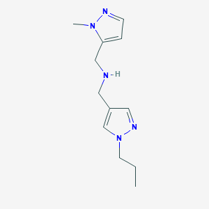 molecular formula C12H19N5 B11744876 [(1-methyl-1H-pyrazol-5-yl)methyl][(1-propyl-1H-pyrazol-4-yl)methyl]amine 