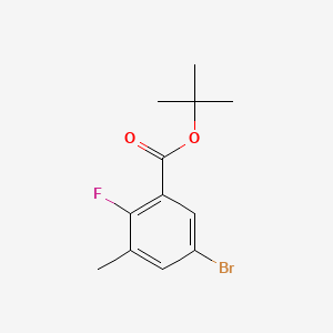 molecular formula C12H14BrFO2 B11744889 Tert-butyl 5-bromo-2-fluoro-3-methylbenzoate 