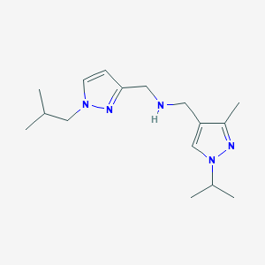 {[3-methyl-1-(propan-2-yl)-1H-pyrazol-4-yl]methyl}({[1-(2-methylpropyl)-1H-pyrazol-3-yl]methyl})amine