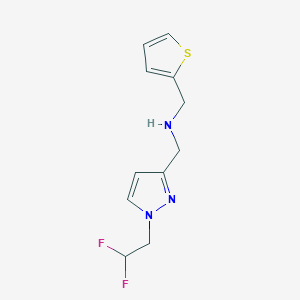 {[1-(2,2-difluoroethyl)-1H-pyrazol-3-yl]methyl}[(thiophen-2-yl)methyl]amine