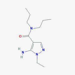 molecular formula C12H22N4O B11744944 5-Amino-1-ethyl-N,N-dipropyl-1H-pyrazole-4-carboxamide 