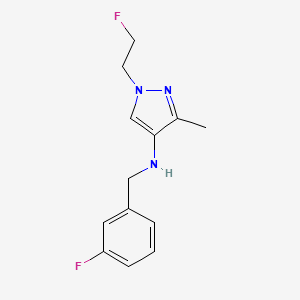 molecular formula C13H15F2N3 B11744946 N-(3-fluorobenzyl)-1-(2-fluoroethyl)-3-methyl-1H-pyrazol-4-amine 