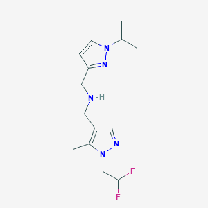 {[1-(2,2-difluoroethyl)-5-methyl-1H-pyrazol-4-yl]methyl}({[1-(propan-2-yl)-1H-pyrazol-3-yl]methyl})amine