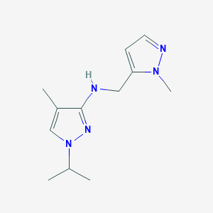 4-methyl-N-[(1-methyl-1H-pyrazol-5-yl)methyl]-1-(propan-2-yl)-1H-pyrazol-3-amine