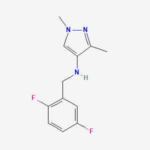 molecular formula C12H13F2N3 B11745092 N-(2,5-Difluorobenzyl)-1,3-dimethyl-1H-pyrazol-4-amine 