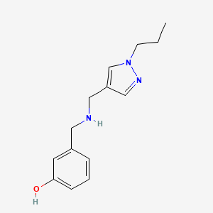 molecular formula C14H19N3O B11745101 3-({[(1-propyl-1H-pyrazol-4-yl)methyl]amino}methyl)phenol 