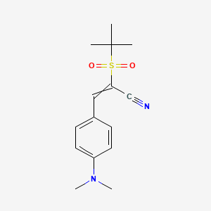 molecular formula C15H20N2O2S B11745114 3-[4-(Dimethylamino)phenyl]-2-(2-methylpropane-2-sulfonyl)prop-2-enenitrile 