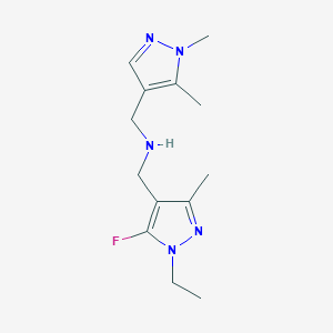 molecular formula C13H20FN5 B11745166 [(1,5-dimethyl-1H-pyrazol-4-yl)methyl][(1-ethyl-5-fluoro-3-methyl-1H-pyrazol-4-yl)methyl]amine 