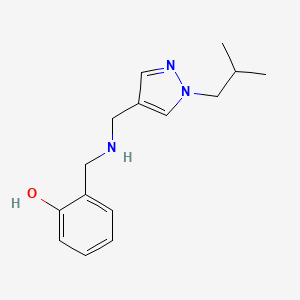 molecular formula C15H21N3O B11745192 2-[({[1-(2-methylpropyl)-1H-pyrazol-4-yl]methyl}amino)methyl]phenol 