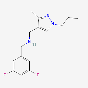 molecular formula C15H19F2N3 B11745195 [(3,5-difluorophenyl)methyl][(3-methyl-1-propyl-1H-pyrazol-4-yl)methyl]amine CAS No. 1856086-76-4