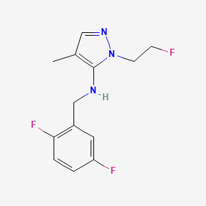 molecular formula C13H14F3N3 B11745218 N-[(2,5-difluorophenyl)methyl]-1-(2-fluoroethyl)-4-methyl-1H-pyrazol-5-amine 