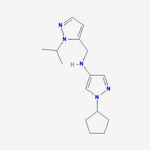 1-cyclopentyl-N-{[1-(propan-2-yl)-1H-pyrazol-5-yl]methyl}-1H-pyrazol-4-amine