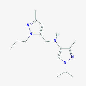 molecular formula C15H25N5 B11745301 3-methyl-N-[(3-methyl-1-propyl-1H-pyrazol-5-yl)methyl]-1-(propan-2-yl)-1H-pyrazol-4-amine 