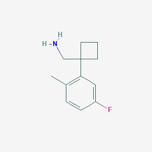 molecular formula C12H16FN B11745334 1-(5-Fluoro-2-methylphenyl)cyclobutanemethanamine 