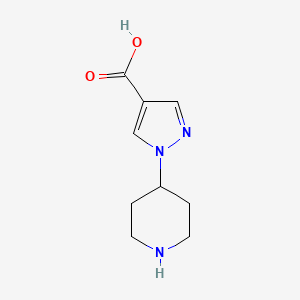 molecular formula C9H13N3O2 B11745337 1-(4-piperidinyl)-1H-Pyrazole-4-carboxylic acid 