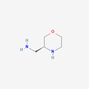 molecular formula C5H12N2O B11745339 3-Morpholinemethanamine, (3R)- CAS No. 1250973-56-8