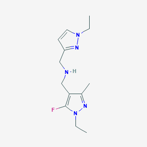 molecular formula C13H20FN5 B11745348 [(1-ethyl-1H-pyrazol-3-yl)methyl][(1-ethyl-5-fluoro-3-methyl-1H-pyrazol-4-yl)methyl]amine 