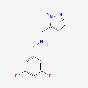 molecular formula C12H13F2N3 B11745356 [(3,5-difluorophenyl)methyl][(1-methyl-1H-pyrazol-5-yl)methyl]amine 