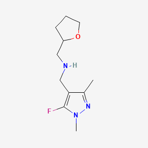 molecular formula C11H18FN3O B11745420 [(5-fluoro-1,3-dimethyl-1H-pyrazol-4-yl)methyl][(oxolan-2-yl)methyl]amine 