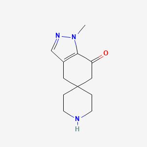 molecular formula C12H17N3O B11745453 1-methyl-4,6-dihydrospiro[indazole-5,4'-piperidin]-7(1H)-one 