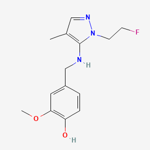 molecular formula C14H18FN3O2 B11745459 4-({[1-(2-fluoroethyl)-4-methyl-1H-pyrazol-5-yl]amino}methyl)-2-methoxyphenol 