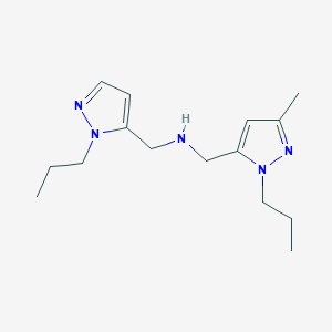 molecular formula C15H25N5 B11745489 [(3-methyl-1-propyl-1H-pyrazol-5-yl)methyl][(1-propyl-1H-pyrazol-5-yl)methyl]amine 