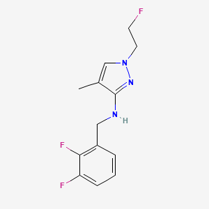 molecular formula C13H14F3N3 B11745507 N-[(2,3-difluorophenyl)methyl]-1-(2-fluoroethyl)-4-methyl-1H-pyrazol-3-amine 