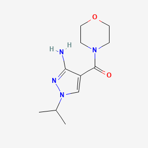 molecular formula C11H18N4O2 B11745516 1-Isopropyl-4-(morpholin-4-ylcarbonyl)-1H-pyrazol-3-amine 