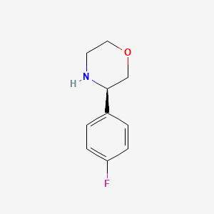 molecular formula C10H12FNO B11745567 (3R)-3-(4-fluorophenyl)morpholine 