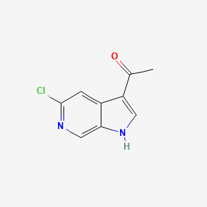 molecular formula C9H7ClN2O B11745570 3-Acetyl-5-chloro-6-azaindole 