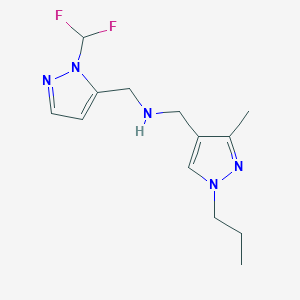 {[1-(difluoromethyl)-1H-pyrazol-5-yl]methyl}[(3-methyl-1-propyl-1H-pyrazol-4-yl)methyl]amine