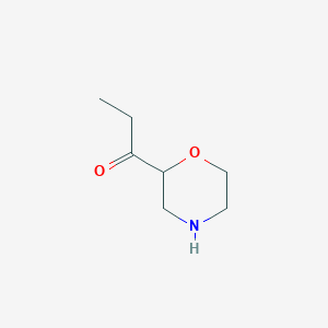 molecular formula C7H13NO2 B11745601 1-(Morpholin-2-yl)propan-1-one 