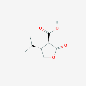 molecular formula C8H12O4 B1174563 (3S,4R)-4-Isopropyl-2-oxotetrahydrofuran-3-carboxylic acid CAS No. 147160-17-6