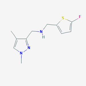 molecular formula C11H14FN3S B11745668 [(1,4-dimethyl-1H-pyrazol-3-yl)methyl][(5-fluorothiophen-2-yl)methyl]amine 