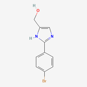 molecular formula C10H9BrN2O B11745682 2-(4-Bromophenyl)imidazole-5-methanol 