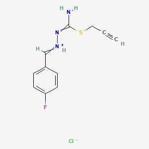 {(Z)-2-[(E)-(4-fluorophenyl)methylidene]hydrazono}(2-propynylsulfanyl)methanaminium chloride