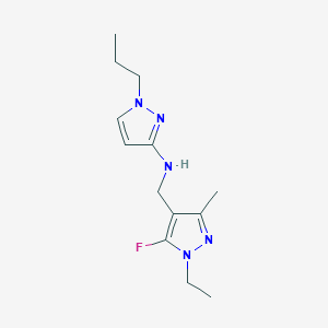 molecular formula C13H20FN5 B11745713 N-[(1-ethyl-5-fluoro-3-methyl-1H-pyrazol-4-yl)methyl]-1-propyl-1H-pyrazol-3-amine 