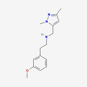 molecular formula C15H21N3O B11745733 [(1,3-dimethyl-1H-pyrazol-5-yl)methyl][2-(3-methoxyphenyl)ethyl]amine 