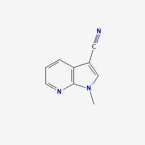 molecular formula C9H7N3 B11745820 1-Methyl-1H-pyrrolo[2,3-b]pyridine-3-carbonitrile 